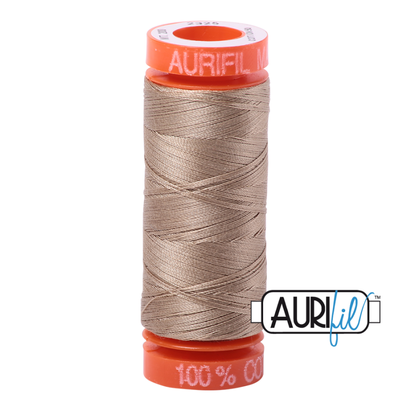 Aurifil 50wt Cotton Thead, Linen #2325 (200m spool)