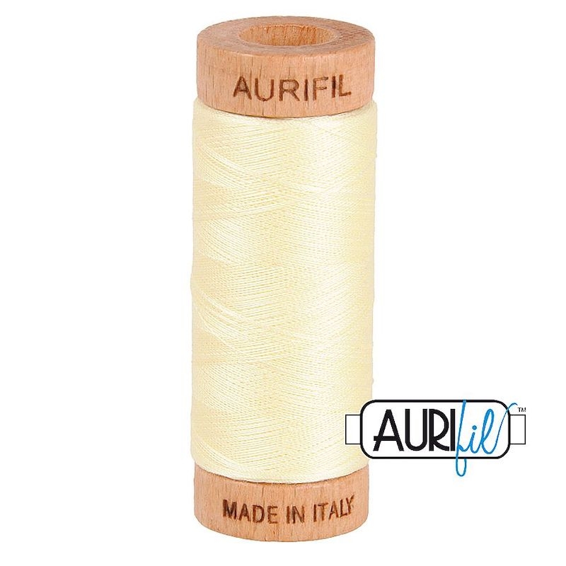 Aurifil 80wt Light Lemon #2110 - 100% Cotton Thread