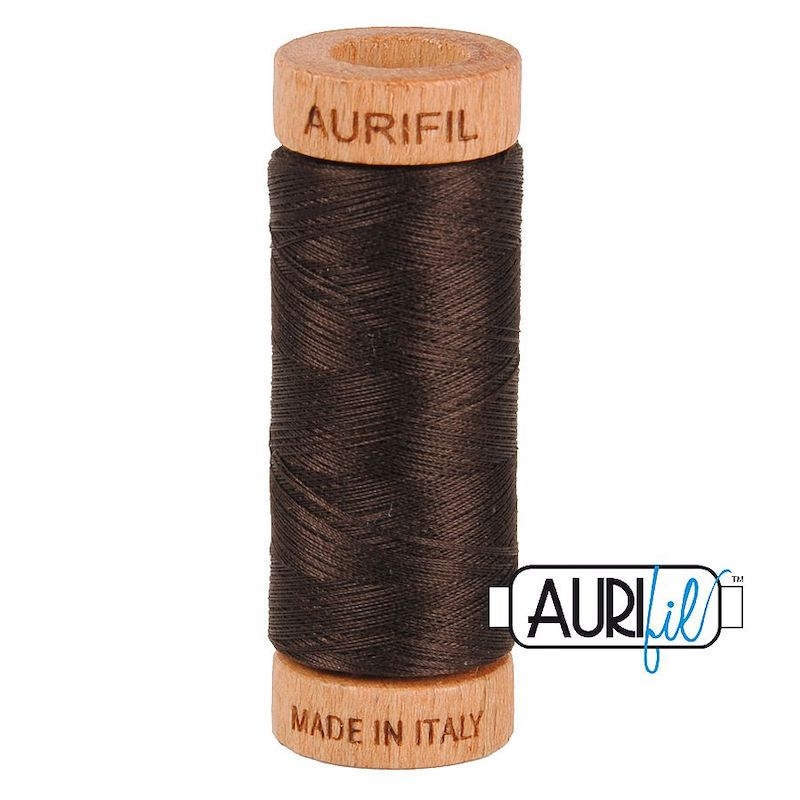 Aurifil 80wt Very Dark Bark #1130 - 100% Cotton Thread