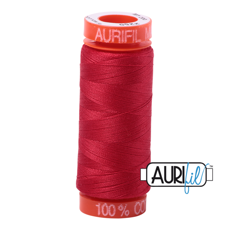 Aurifil 50wt Cotton Thead, Red #2250 (200m)