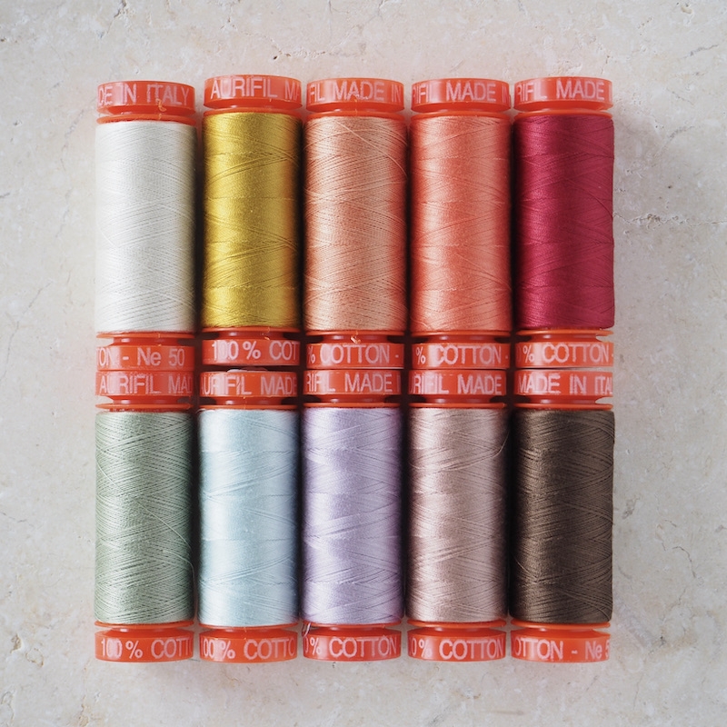 Aurifil 50wt Cotton Thread Rosette Rings Quilt Selection