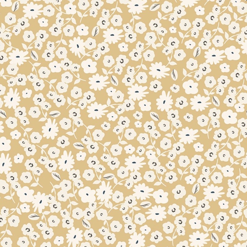 Gingham Gardens Blossoms Gold | C10353R-GOLD