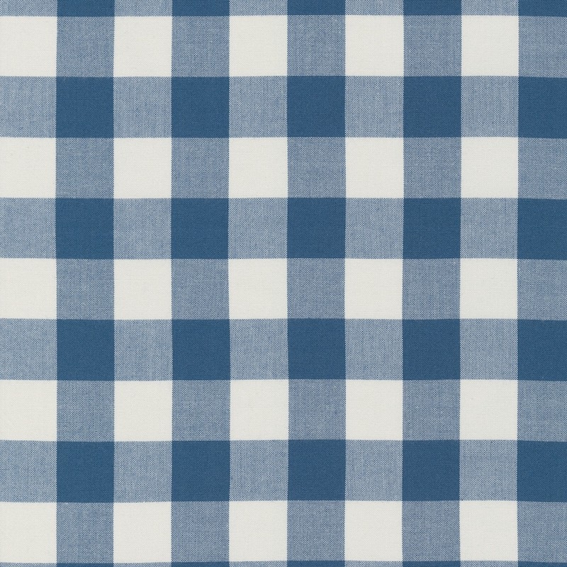 Gingham 1" Denim cotton fabric