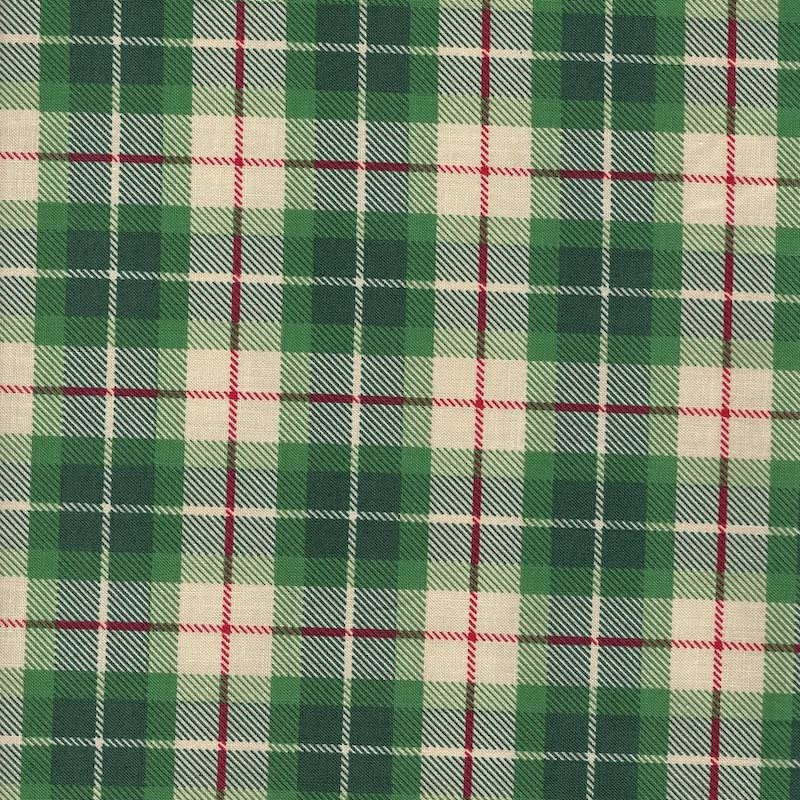Plaid Christmas flannel fabric Green Christopher Plaid | 51866-3
