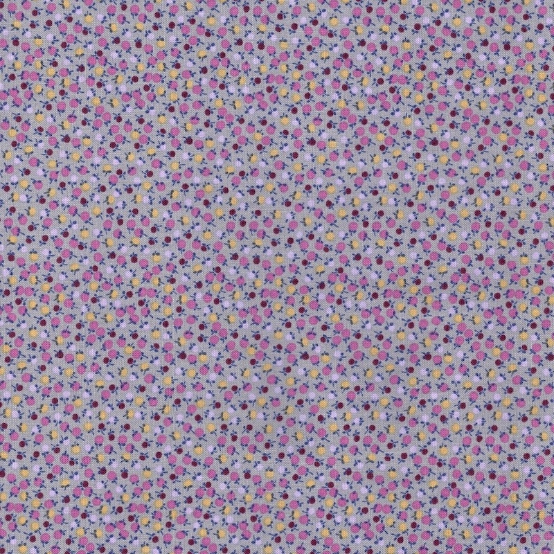 Gather Dove Grey Tiny Floral quilt fabric 52623-10