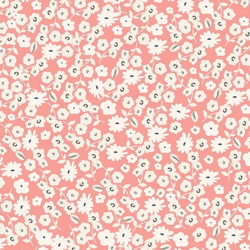 Gingham Gardens Blossoms Coral | C10353-CORAL