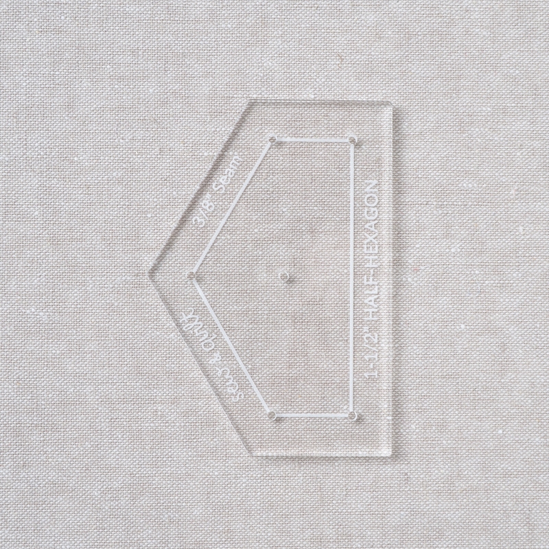 Acrylic Cutting Template 1-1/2" Half Hexagon (Pointed)