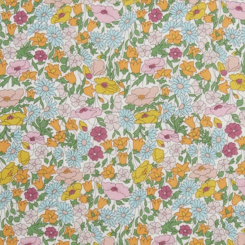 Liberty Poppy Forest print orange turquoise flowers