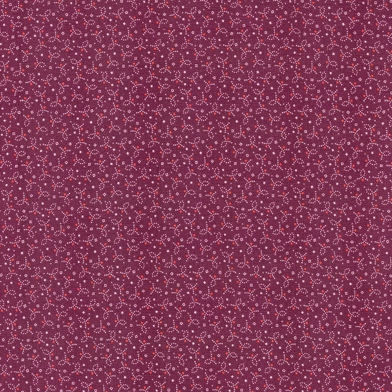 Memories Red Ribbon Loops cotton quilt fabric