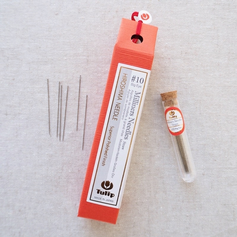 Tulip Hiroshima hand sewing Milliners needle, size 10 Big Eye style