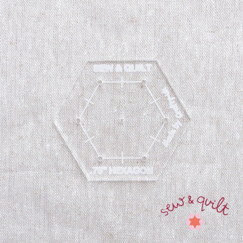 1.75 Choice of Size Acrylic Hexagon Quilt Template 